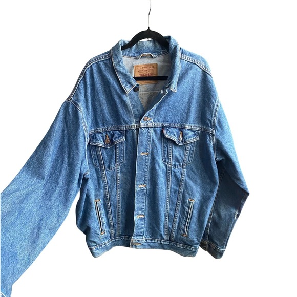 Vintage Levi's Made in USA Denim Trucker Blue Jean Jacket XXL Oversized Heritage